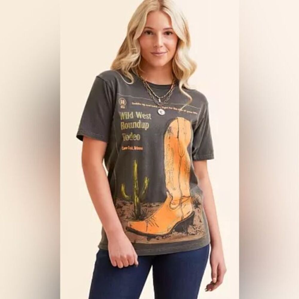 NWOT Ripple Junction Women’s Vintage Gray Graphic Short Sleeve T-Shirt - Size XL